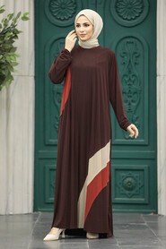  Brown Islamic Clothing Dress 16751KH - 2