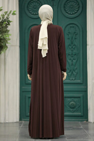  Brown Islamic Clothing Dress 16751KH - 3