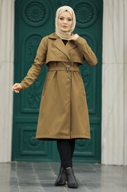  Brown Islamic Clothing Trench Coat 59371KH - 2
