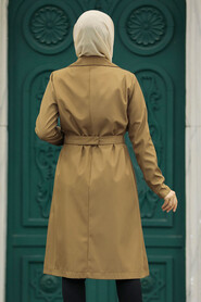  Brown Islamic Clothing Trench Coat 59371KH - 5