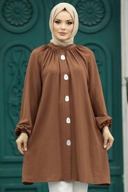  Brown Islamic Clothing Tunic 1117KH - 1