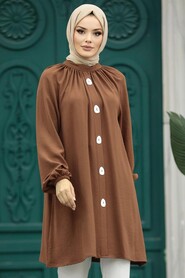  Brown Islamic Clothing Tunic 1117KH - 2