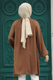  Brown Islamic Clothing Tunic 1117KH - 4