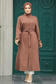  Brown Islamic Clothing Tunic 5933KH - 1