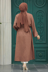  Brown Islamic Clothing Tunic 5933KH - 3