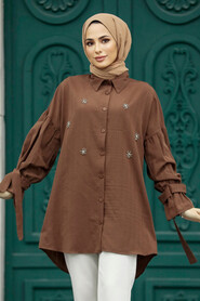  Brown Islamic Clothing Tunic 603KH - 2