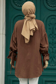  Brown Islamic Clothing Tunic 603KH - 3