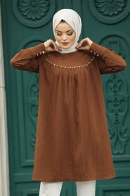  Brown Islamic Clothing Tunic 614KH - 2
