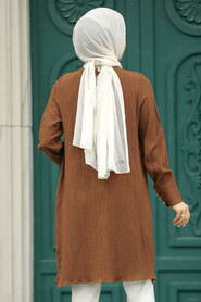  Brown Islamic Clothing Tunic 614KH - 3