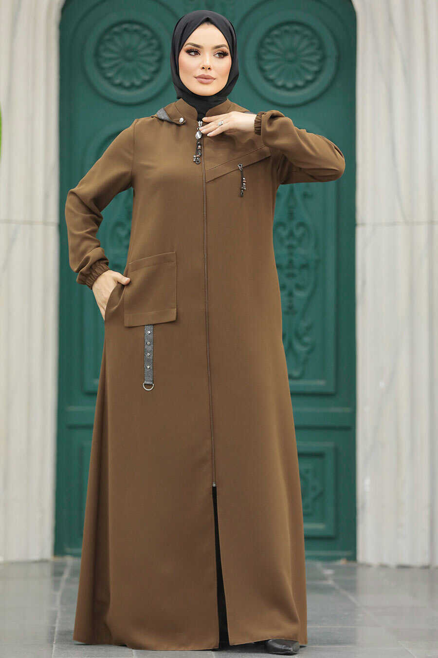 Neva Style - Brown Islamic Clothing Turkish Abaya 5307KH