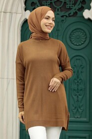  Brown Knitwear Muslim Tunic 20132KH - NEVA STYLE