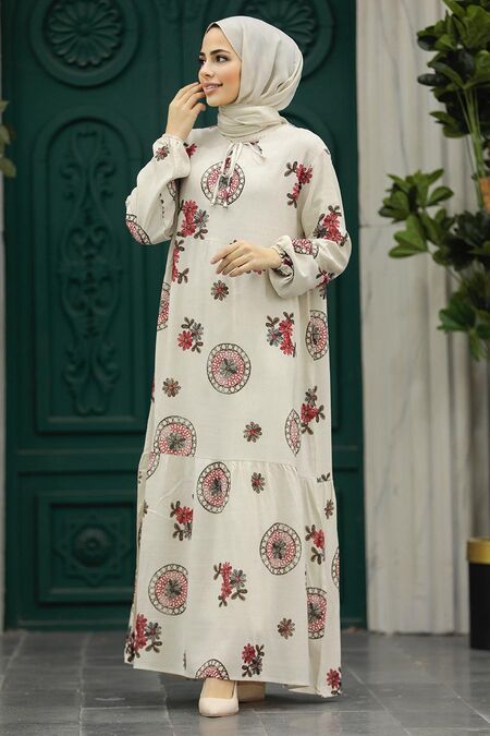  Brown Long Dress 17512KH - NEVA STYLE