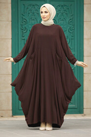  Brown Long Dress for Muslim Ladies 1686KH - 1