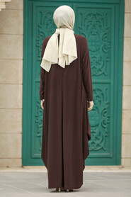 Brown Long Dress for Muslim Ladies 1686KH - 3