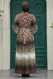  Brown Long Muslim Dress 38401KH - 3