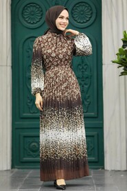  Brown Long Muslim Dress 38401KH - 2