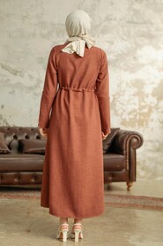  Brown Long Sleeve Coat 11341KH - 3