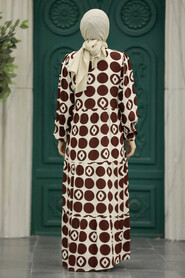  Brown Modest Dress 89741KH - 3