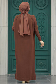  Brown Modest Mercerized Dress 10169KH - 2