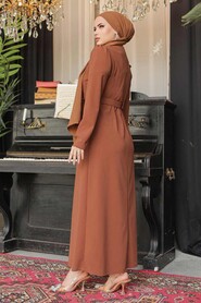  Brown Modest Prom Dress 664KH - 4