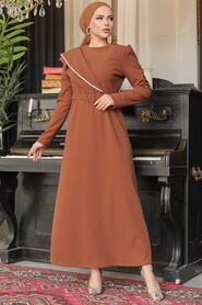  Brown Modest Prom Dress 664KH - Thumbnail