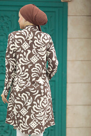  Brown Modest Tops 11662KH - 4