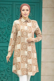  Brown Modest Tops 11664KH - 1