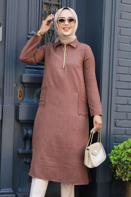  Brown Modest Tops 4771KH - NEVA STYLE