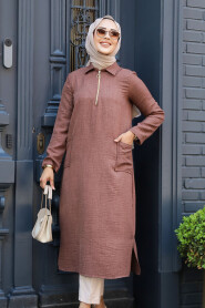  Brown Modest Tops 4771KH - 2