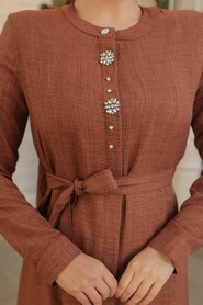  Brown Modest Tops 658KH - 5