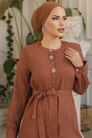  Brown Modest Tops 658KH - 4