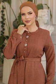  Brown Modest Tops 658KH - 3