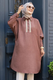  Brown Modest Tops 663KH - 2