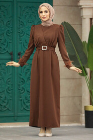  Brown Muslim Bridesmaid Dress 8791KH - 1
