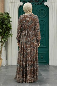  Brown Muslim Dress 3356KH - 3