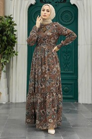  Brown Muslim Dress 3356KH - 2