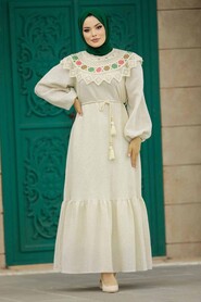  Brown Muslim Long Dress Style 13531KH - 2