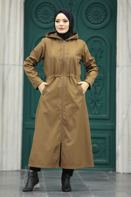  Brown Muslim Trench Coat 5941KH - NEVA STYLE