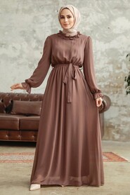  Brown Plus Size Dress 2971KH - 2