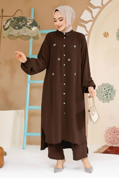  Brown Plus Size Dual Suit 12082KH - NEVA STYLE