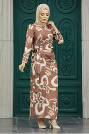  Brown Women Dress 5939KH - 2