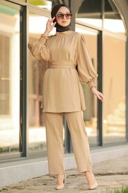 Camel Hijab Dual Suit Dress 1168C - 1