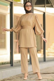 Camel Hijab Dual Suit Dress 1168C - 2