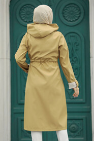  Camel Hijab Turkish Trench Coat 613C - 4