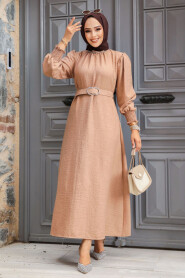  Camel Modest Maxi Dress 661C - 2