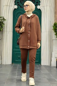  Chocolate Hijab Dual Suit 22186CK - Thumbnail