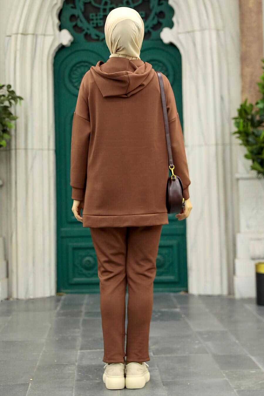  Chocolate Hijab Dual Suit 22186CK