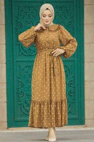  Chocolate Long Muslim Dress 13181CK - 2