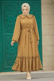  Chocolate Long Muslim Dress 13181CK - 1