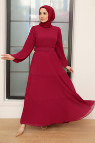  Claret Red Hijab For Women Dress 3590BR - 2
